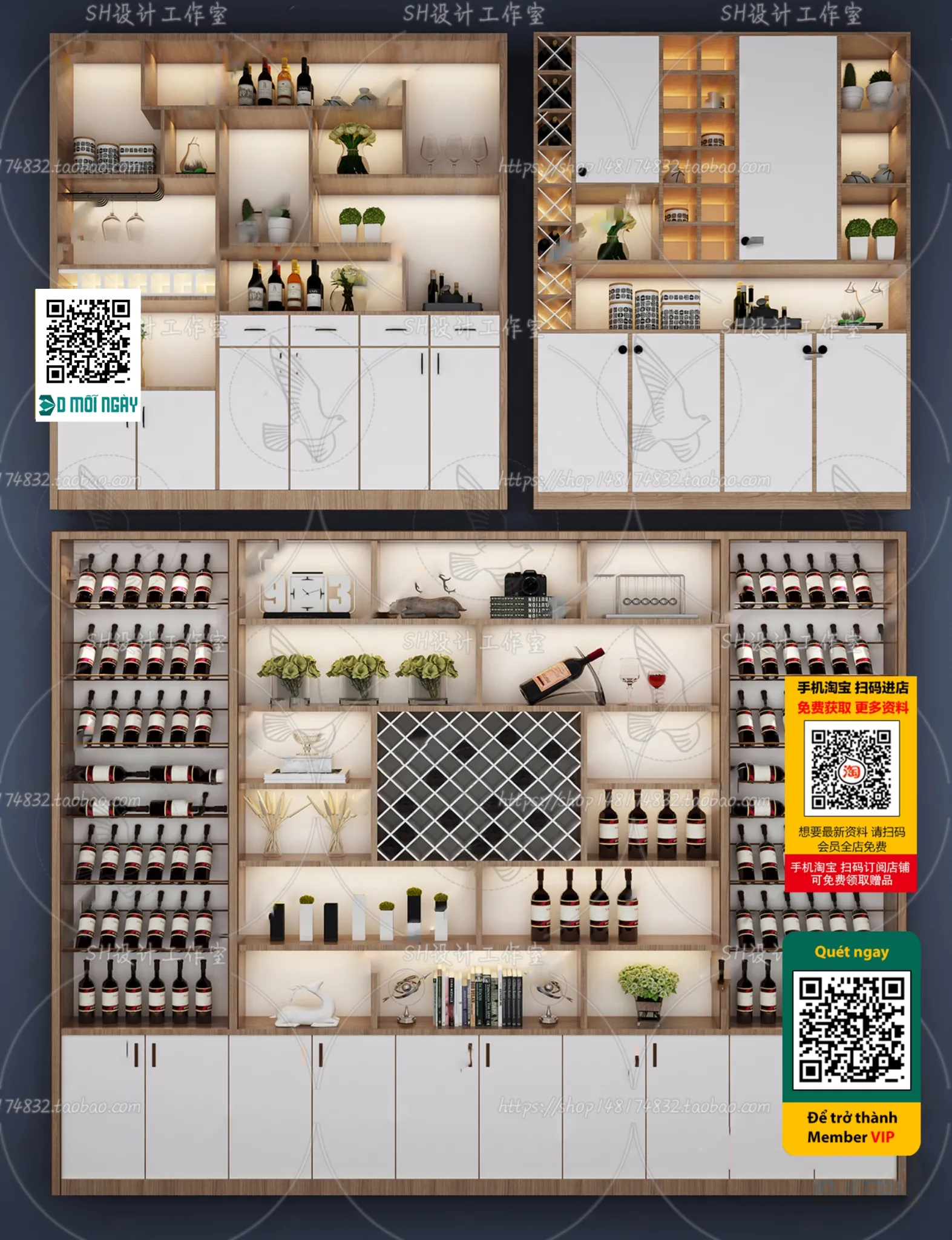 DECOR HELPER – INTERIOR – WINE SHOP – VRAY / CORONA – 3D MODEL – 5208