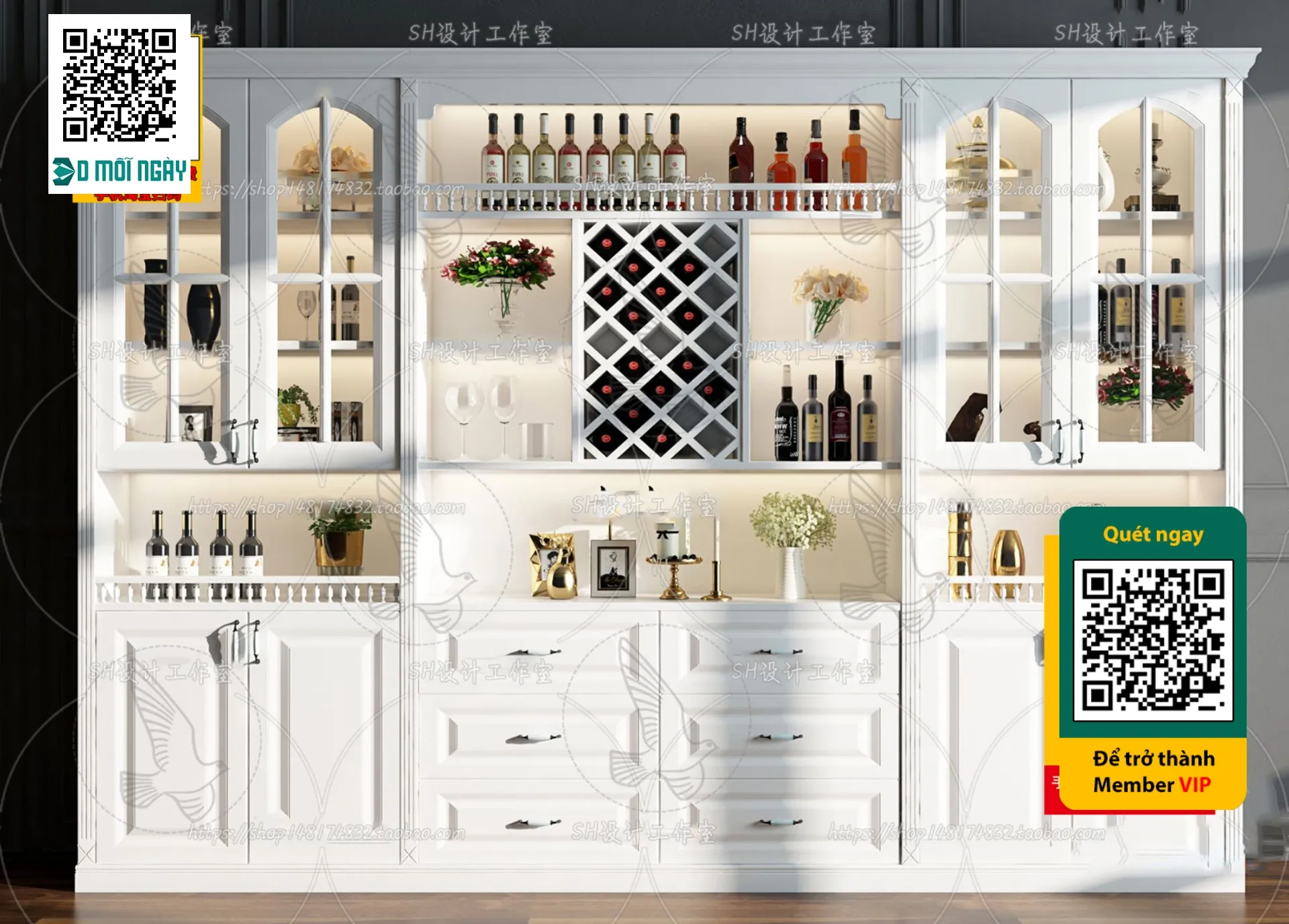 DECOR HELPER – INTERIOR – WINE SHOP – VRAY / CORONA – 3D MODEL – 5238