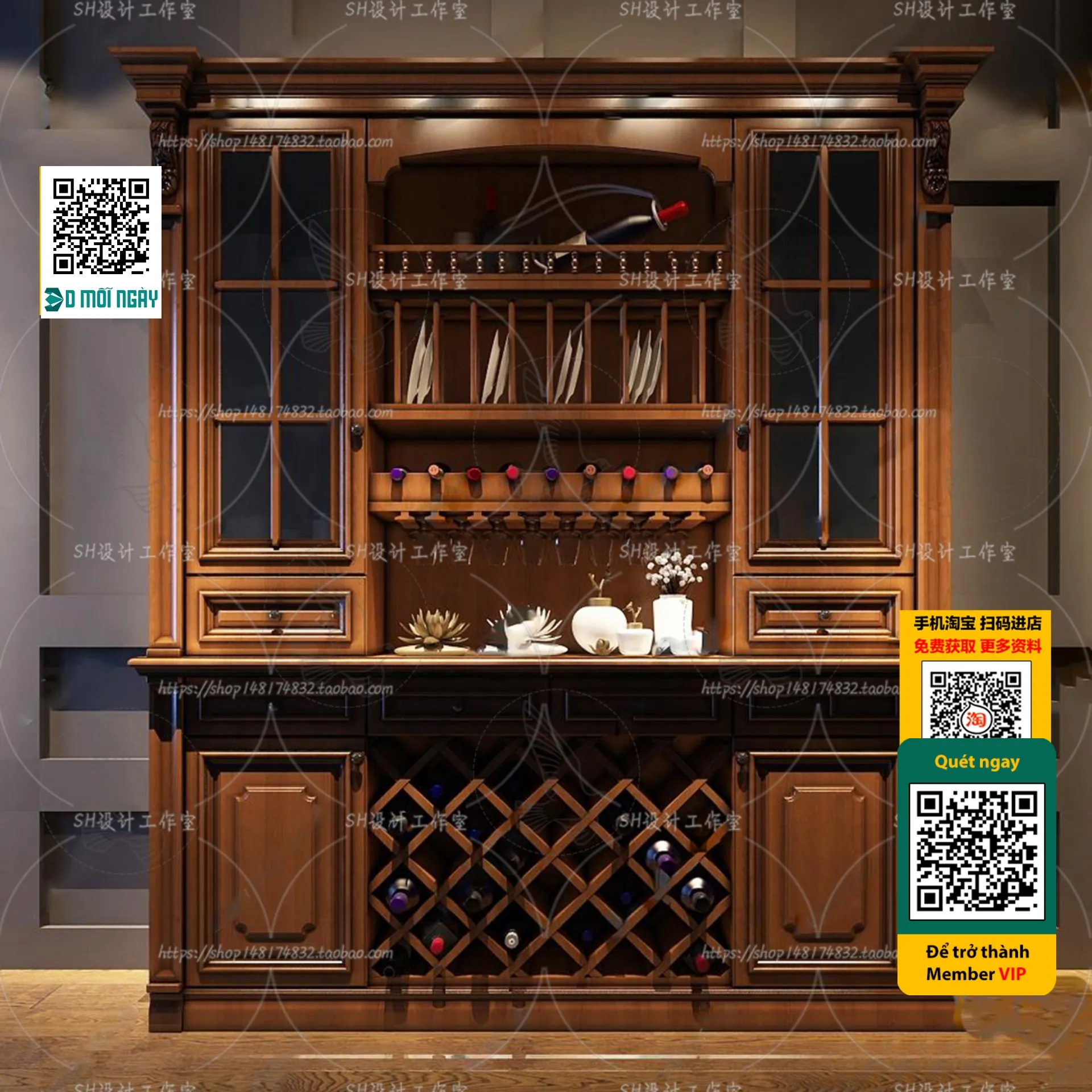 DECOR HELPER – INTERIOR – WINE SHOP – VRAY / CORONA – 3D MODEL – 5246