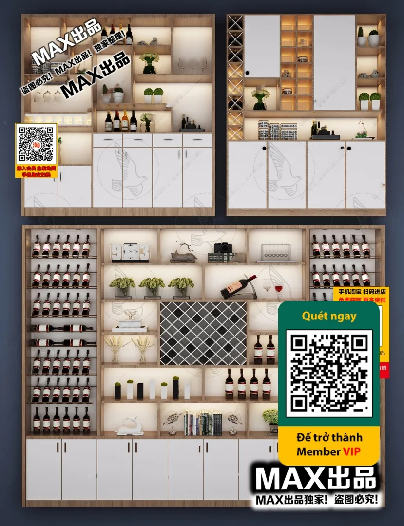 DECOR HELPER – INTERIOR – WINE SHOP – VRAY / CORONA – 3D MODEL – 5765