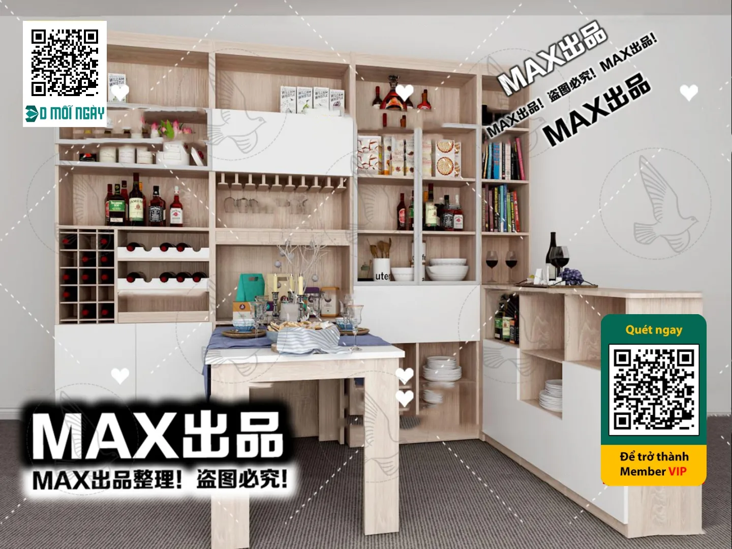 DECOR HELPER – INTERIOR – WINE SHOP – VRAY / CORONA – 3D MODEL – 5804