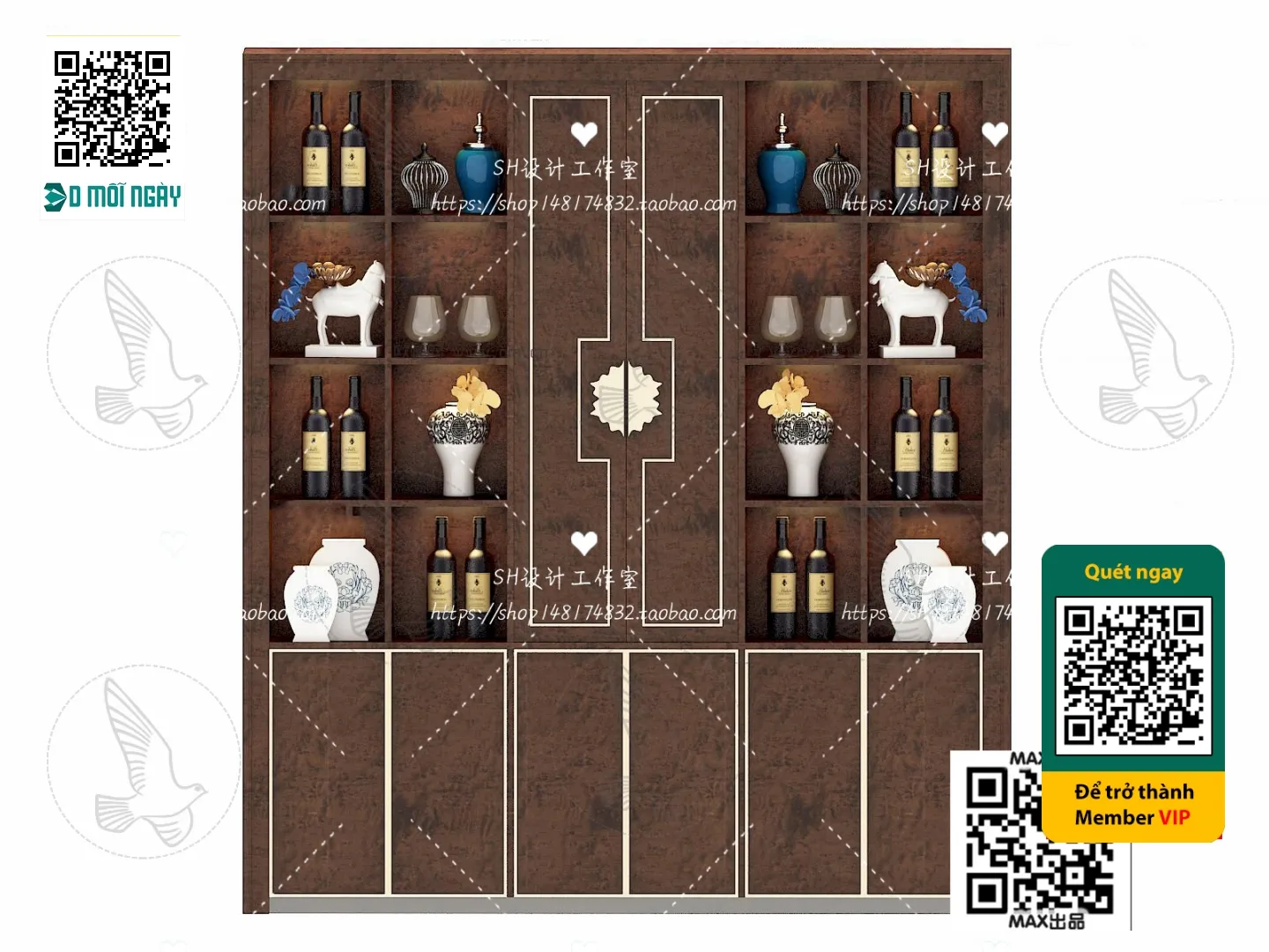 DECOR HELPER – INTERIOR – WINE SHOP – VRAY / CORONA – 3D MODEL – 5809