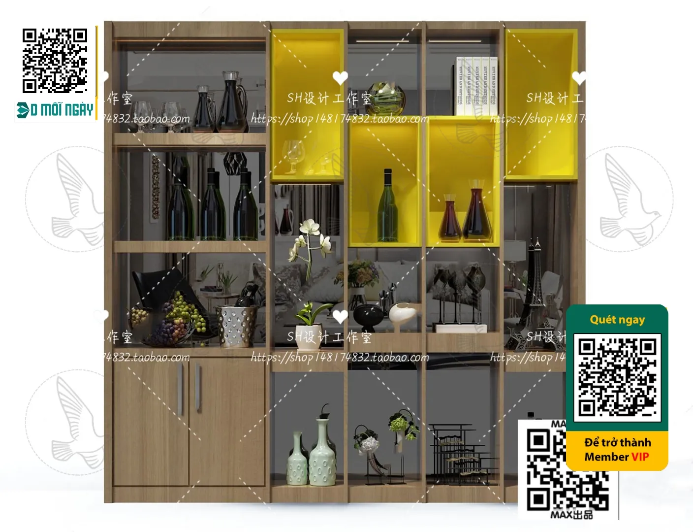 DECOR HELPER – INTERIOR – WINE SHOP – VRAY / CORONA – 3D MODEL – 5816
