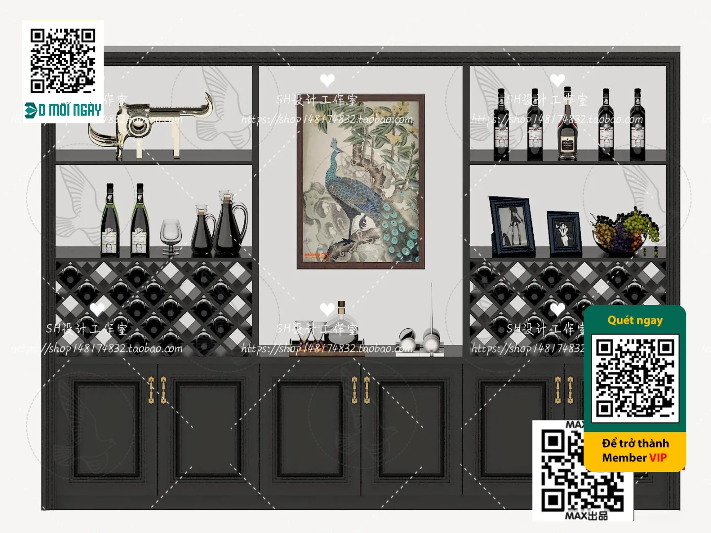 DECOR HELPER – INTERIOR – WINE SHOP – VRAY / CORONA – 3D MODEL – 5818