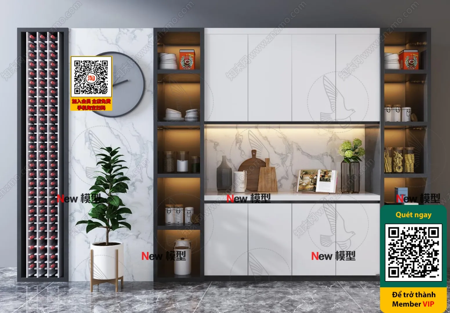 DECOR HELPER – INTERIOR – WINE SHOP – VRAY / CORONA – 3D MODEL – 6177