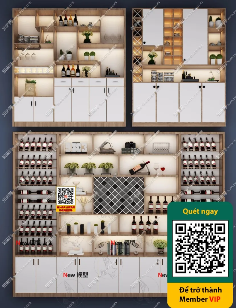 DECOR HELPER – INTERIOR – WINE SHOP – VRAY / CORONA – 3D MODEL – 6178