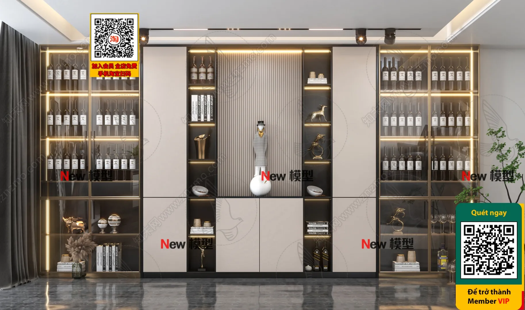 DECOR HELPER – INTERIOR – WINE SHOP – VRAY / CORONA – 3D MODEL – 6180