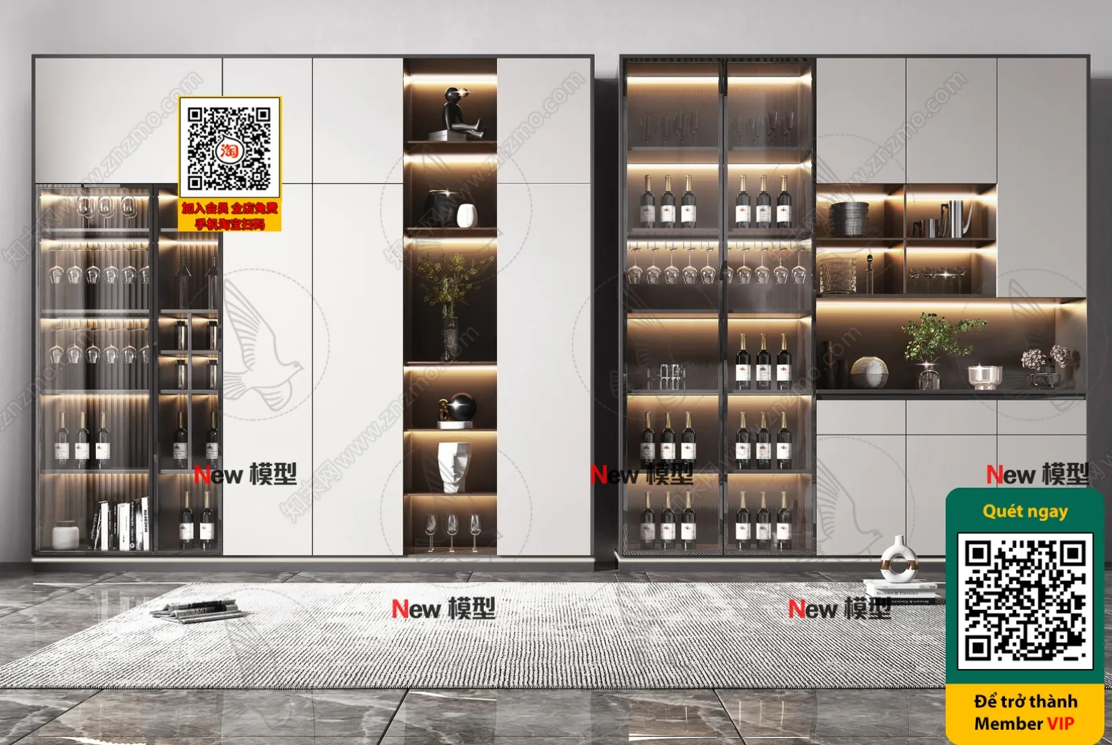 DECOR HELPER – INTERIOR – WINE SHOP – VRAY / CORONA – 3D MODEL – 6181