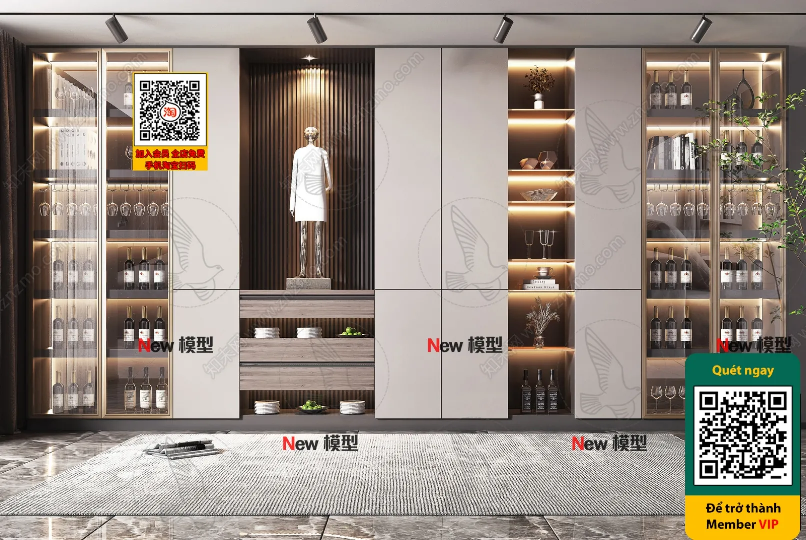 DECOR HELPER – INTERIOR – WINE SHOP – VRAY / CORONA – 3D MODEL – 6183