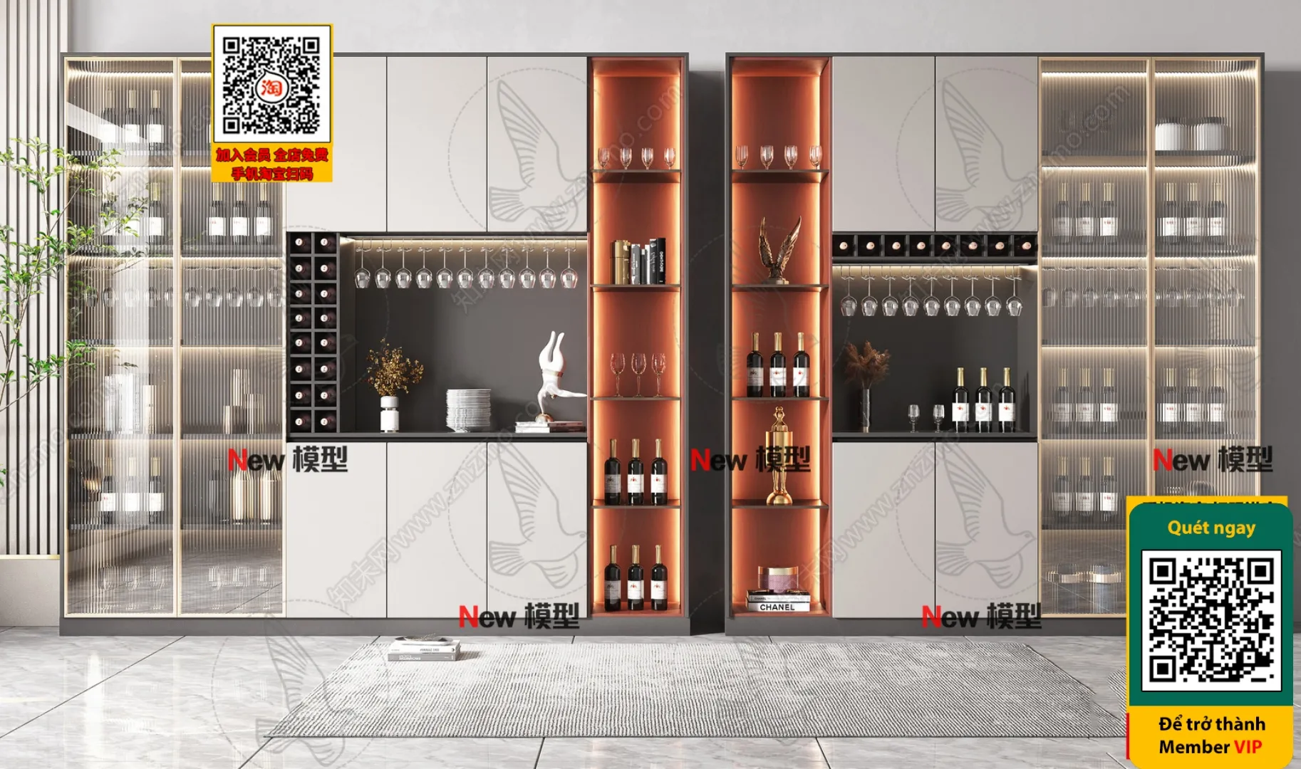 DECOR HELPER – INTERIOR – WINE SHOP – VRAY / CORONA – 3D MODEL – 6185