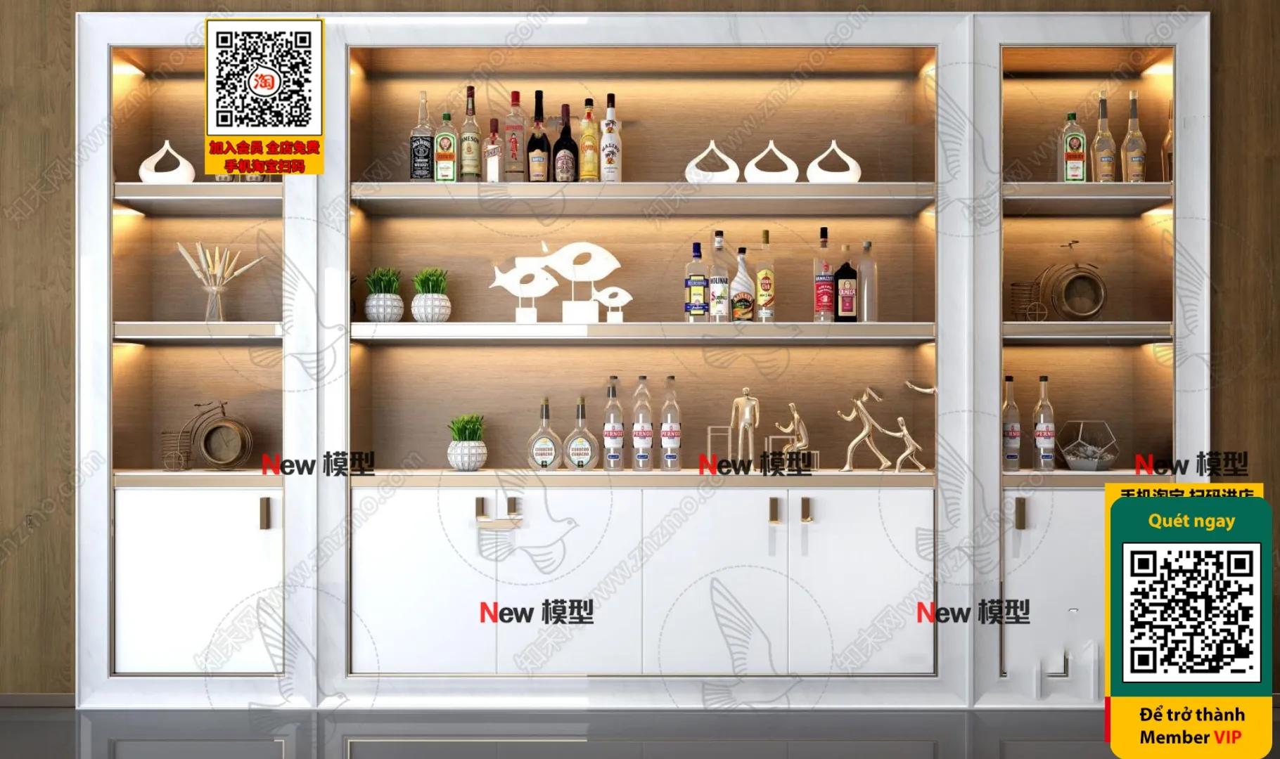 DECOR HELPER – INTERIOR – WINE SHOP – VRAY / CORONA – 3D MODEL – 6188