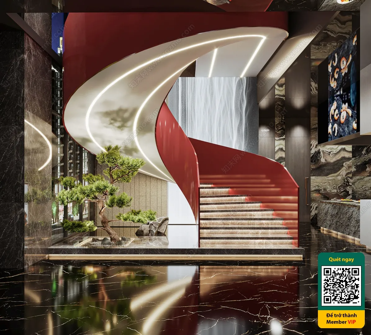 DECOR HELPER – STAIR – VRAY / CORONA – 3D MODEL – 4165