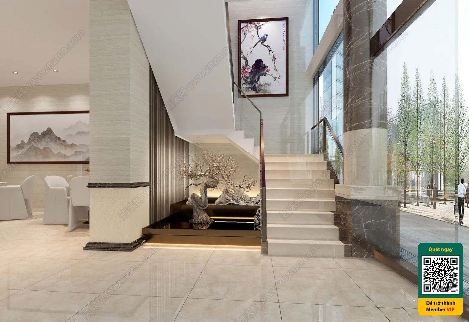 DECOR HELPER – STAIR – VRAY / CORONA – 3D MODEL – 4168