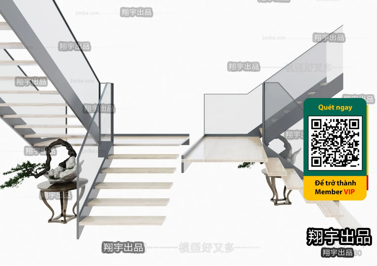 DECOR HELPER – STAIR – VRAY / CORONA – 3D MODEL – 4482