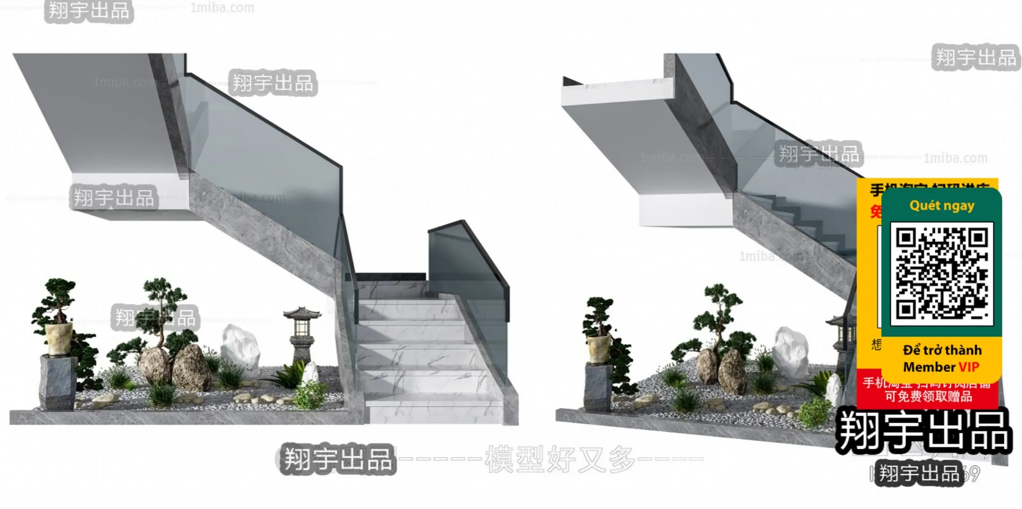 DECOR HELPER – STAIR – VRAY / CORONA – 3D MODEL – 4483