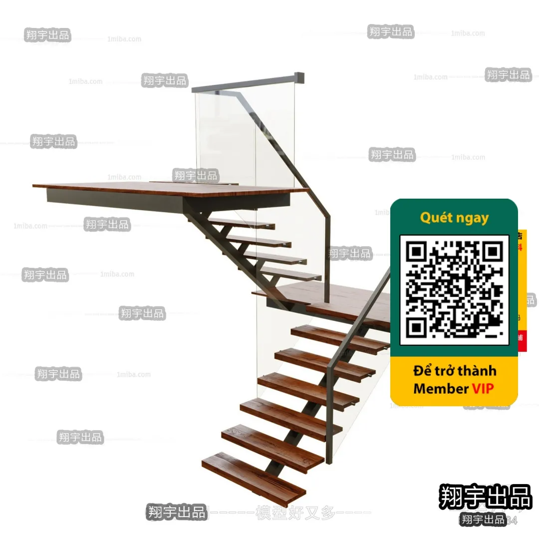 DECOR HELPER – STAIR – VRAY / CORONA – 3D MODEL – 4485