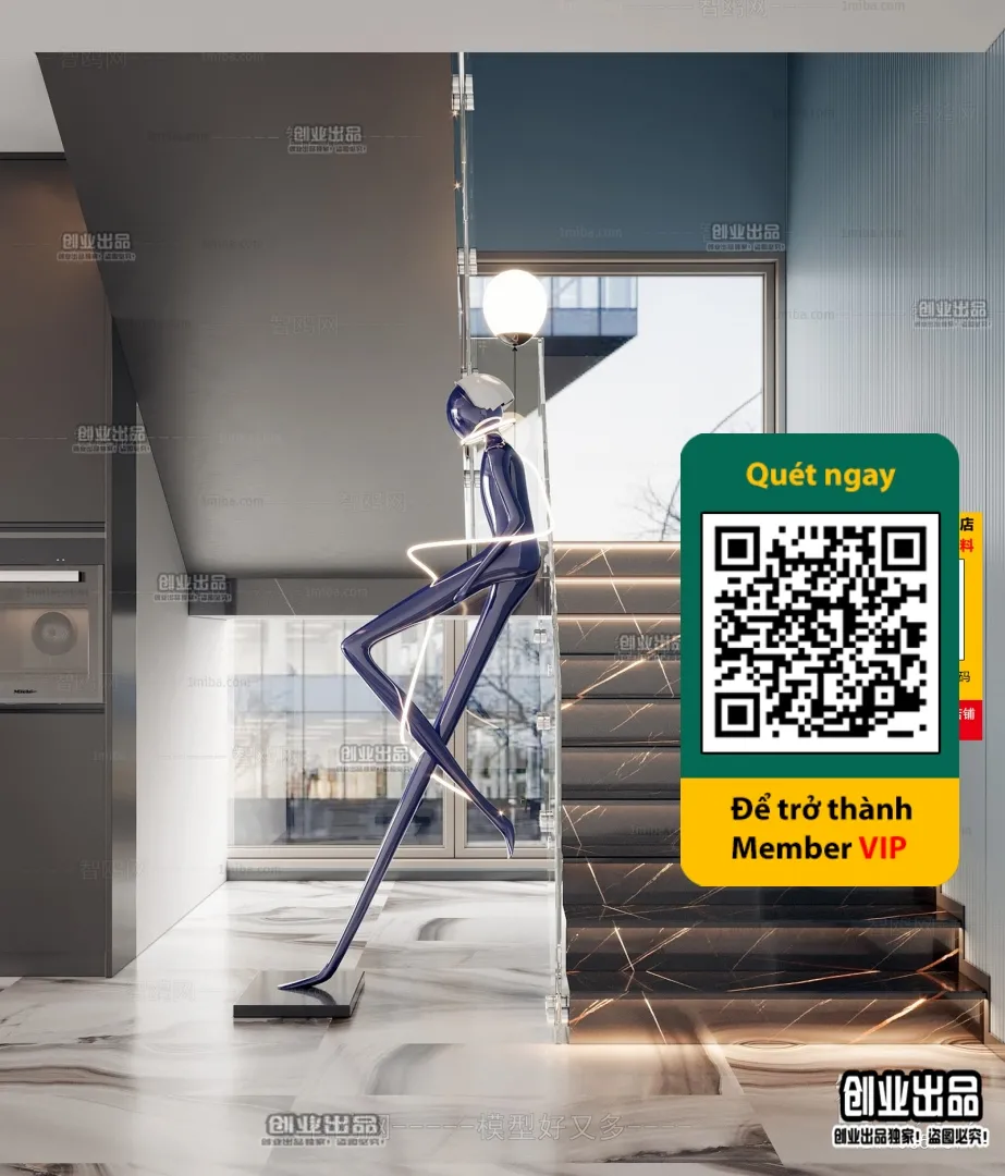 DECOR HELPER – STAIR – VRAY / CORONA – 3D MODEL – 4486