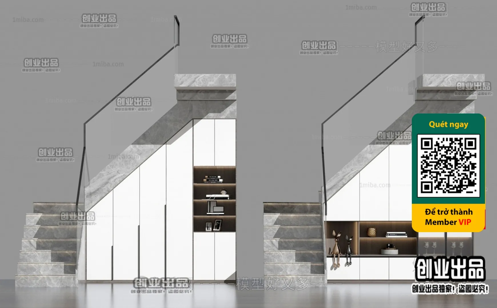 DECOR HELPER – STAIR – VRAY / CORONA – 3D MODEL – 4487