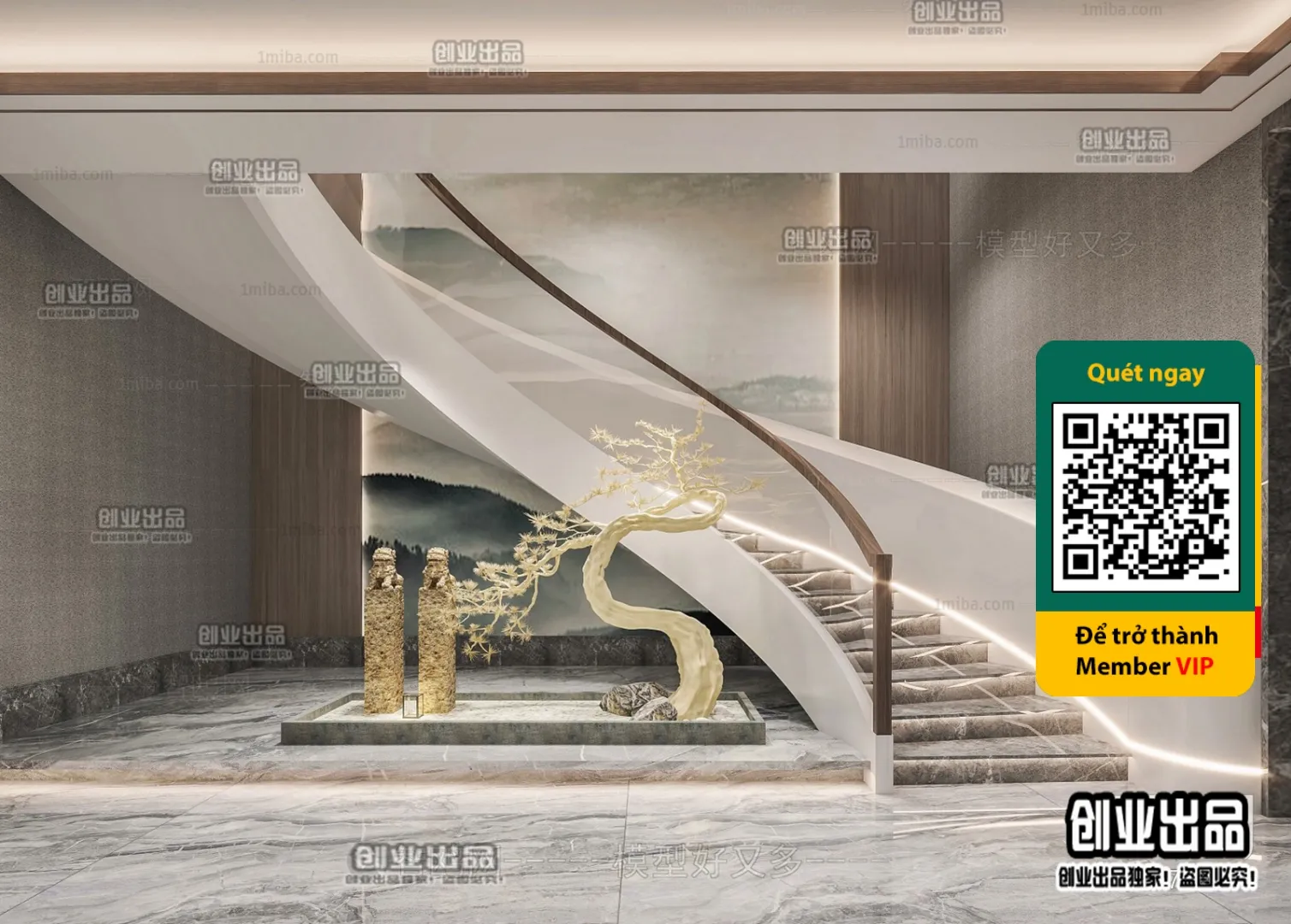 DECOR HELPER – STAIR – VRAY / CORONA – 3D MODEL – 4492