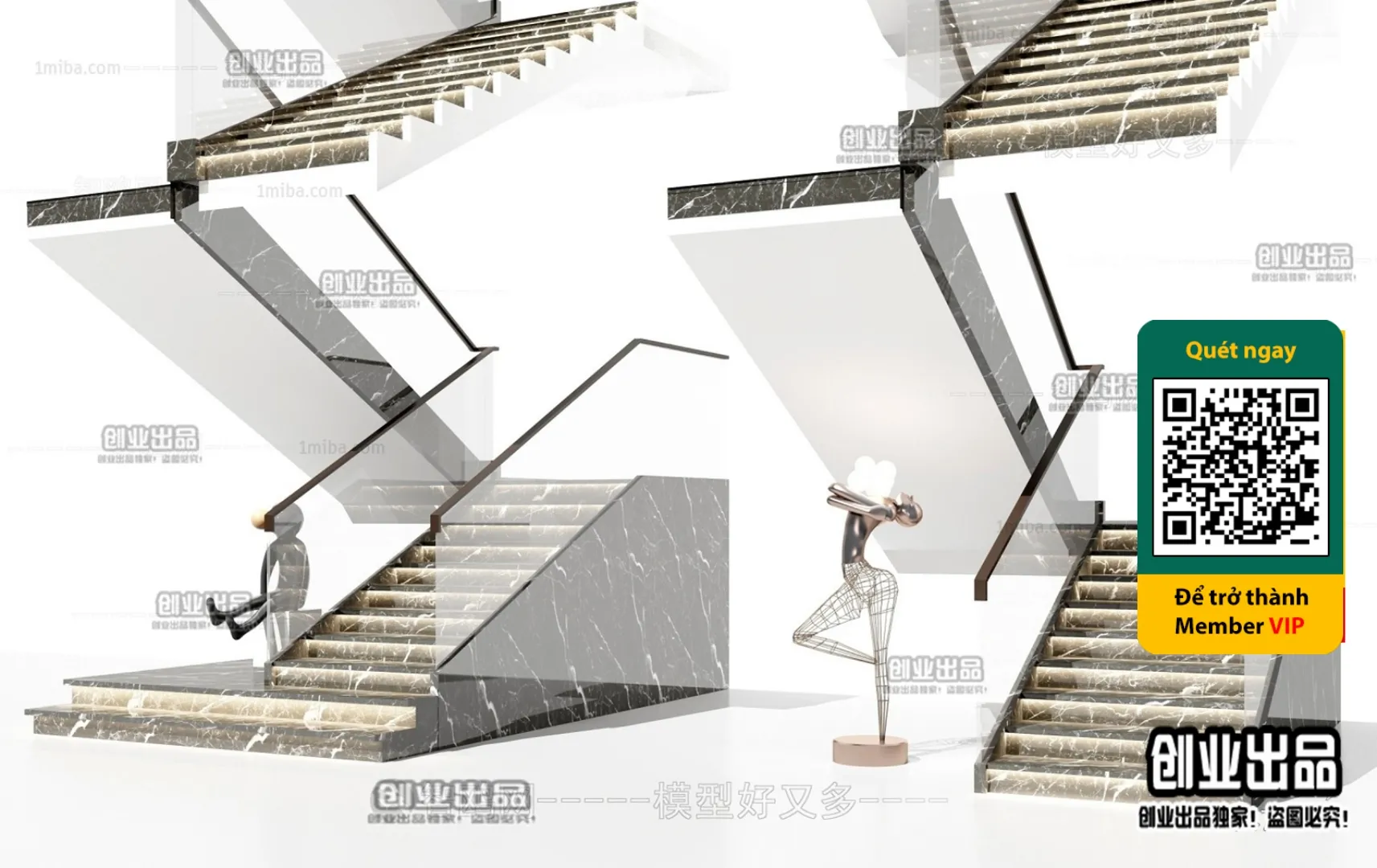 DECOR HELPER – STAIR – VRAY / CORONA – 3D MODEL – 4493