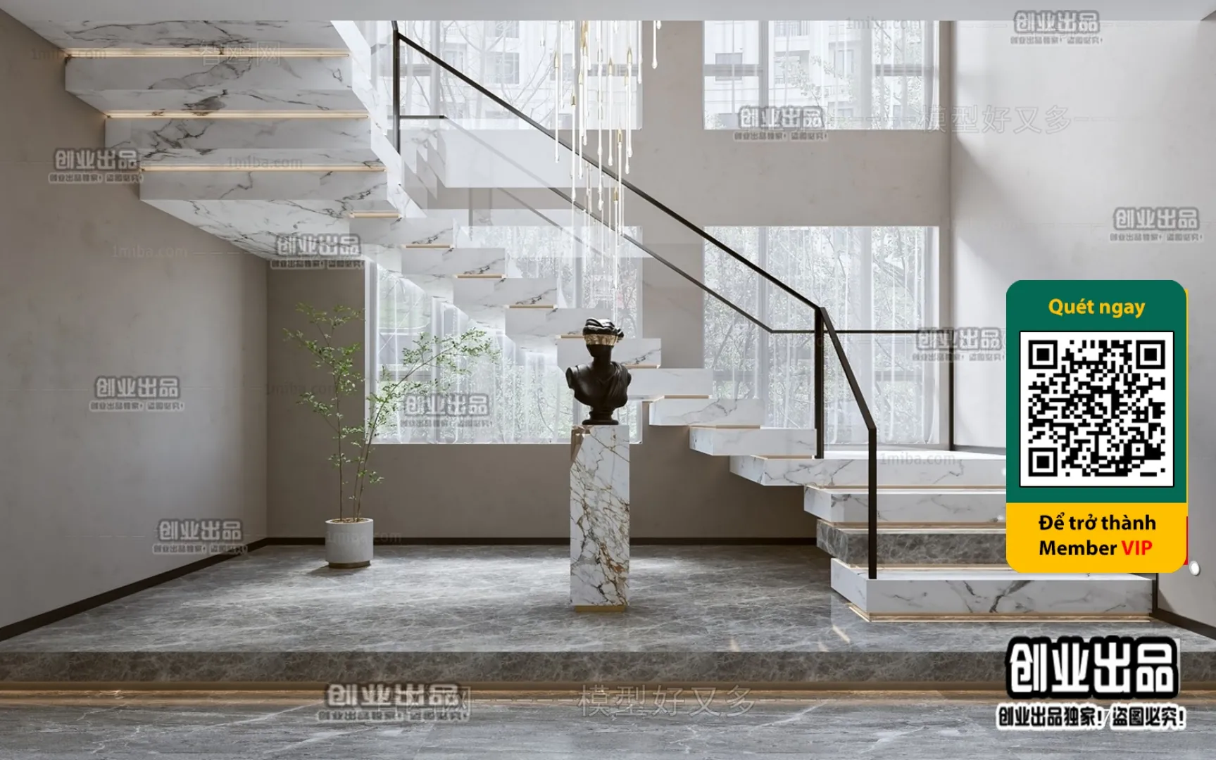 DECOR HELPER – STAIR – VRAY / CORONA – 3D MODEL – 4496