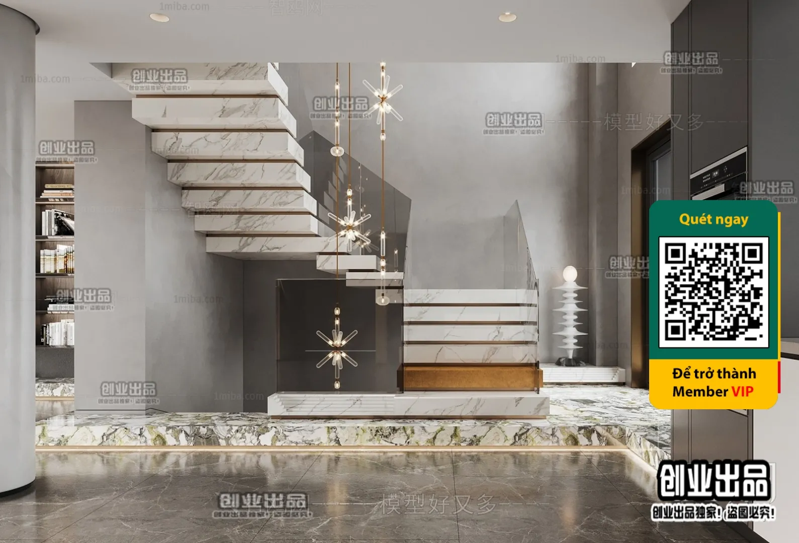 DECOR HELPER – STAIR – VRAY / CORONA – 3D MODEL – 4497
