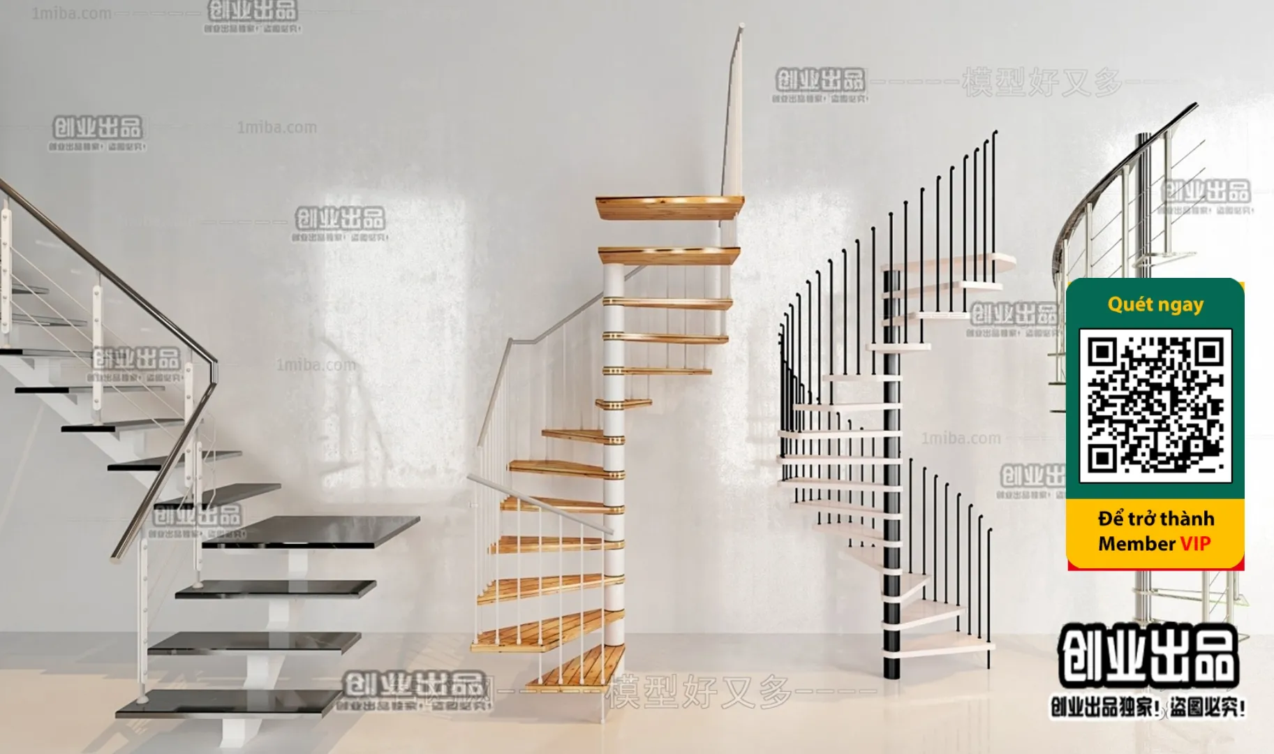 DECOR HELPER – STAIR – VRAY / CORONA – 3D MODEL – 4500