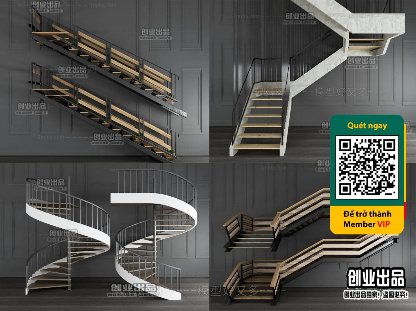 DECOR HELPER – STAIR – VRAY / CORONA – 3D MODEL – 4504