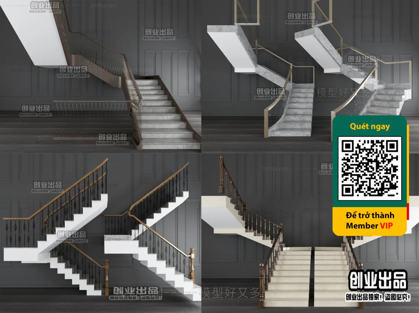 DECOR HELPER – STAIR – VRAY / CORONA – 3D MODEL – 4505