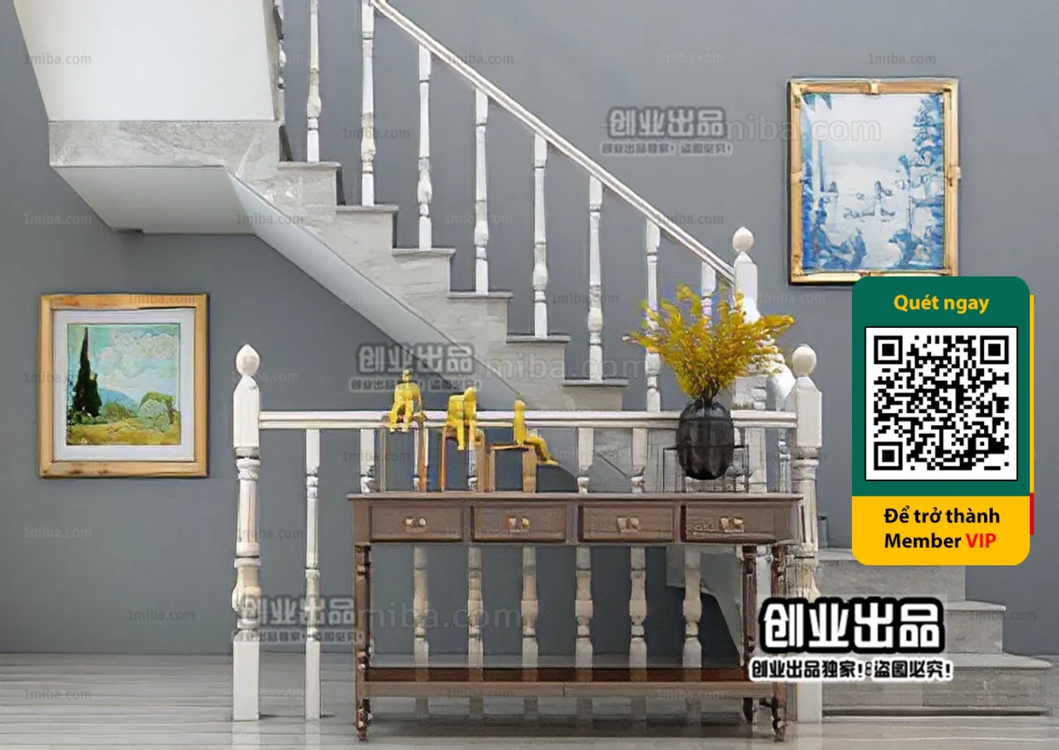 DECOR HELPER – STAIR – VRAY / CORONA – 3D MODEL – 4512
