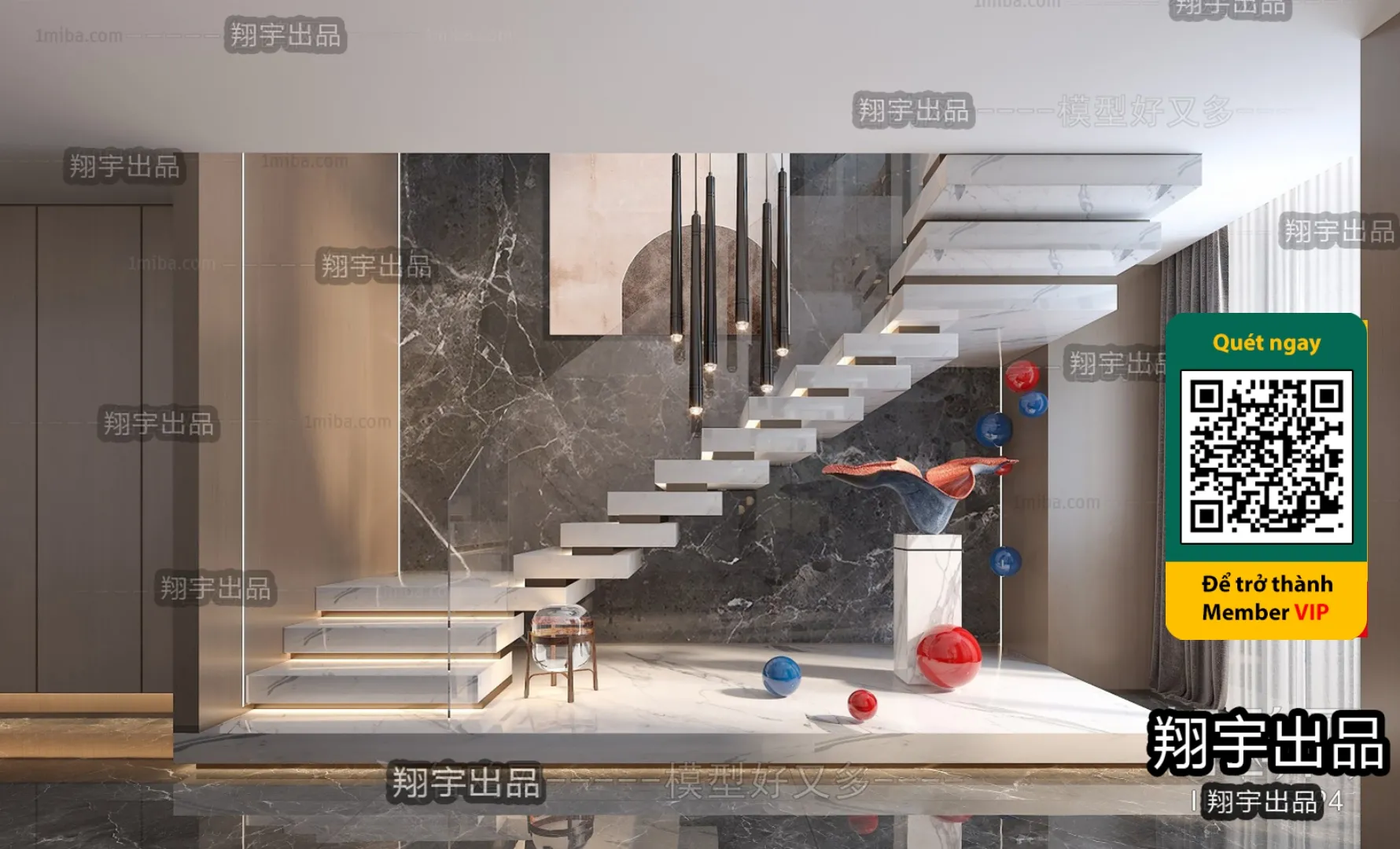 DECOR HELPER – STAIR – VRAY / CORONA – 3D MODEL – 4513