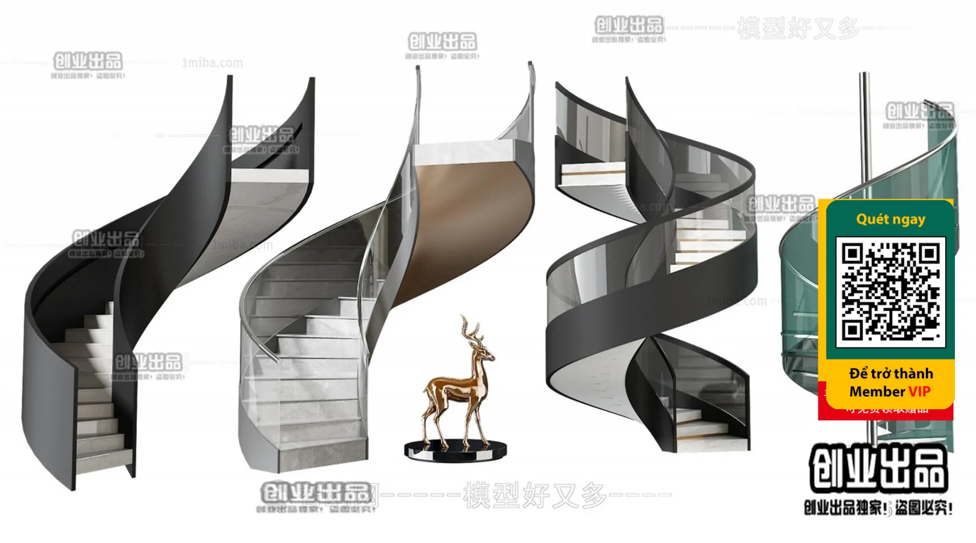 DECOR HELPER – STAIR – VRAY / CORONA – 3D MODEL – 4514