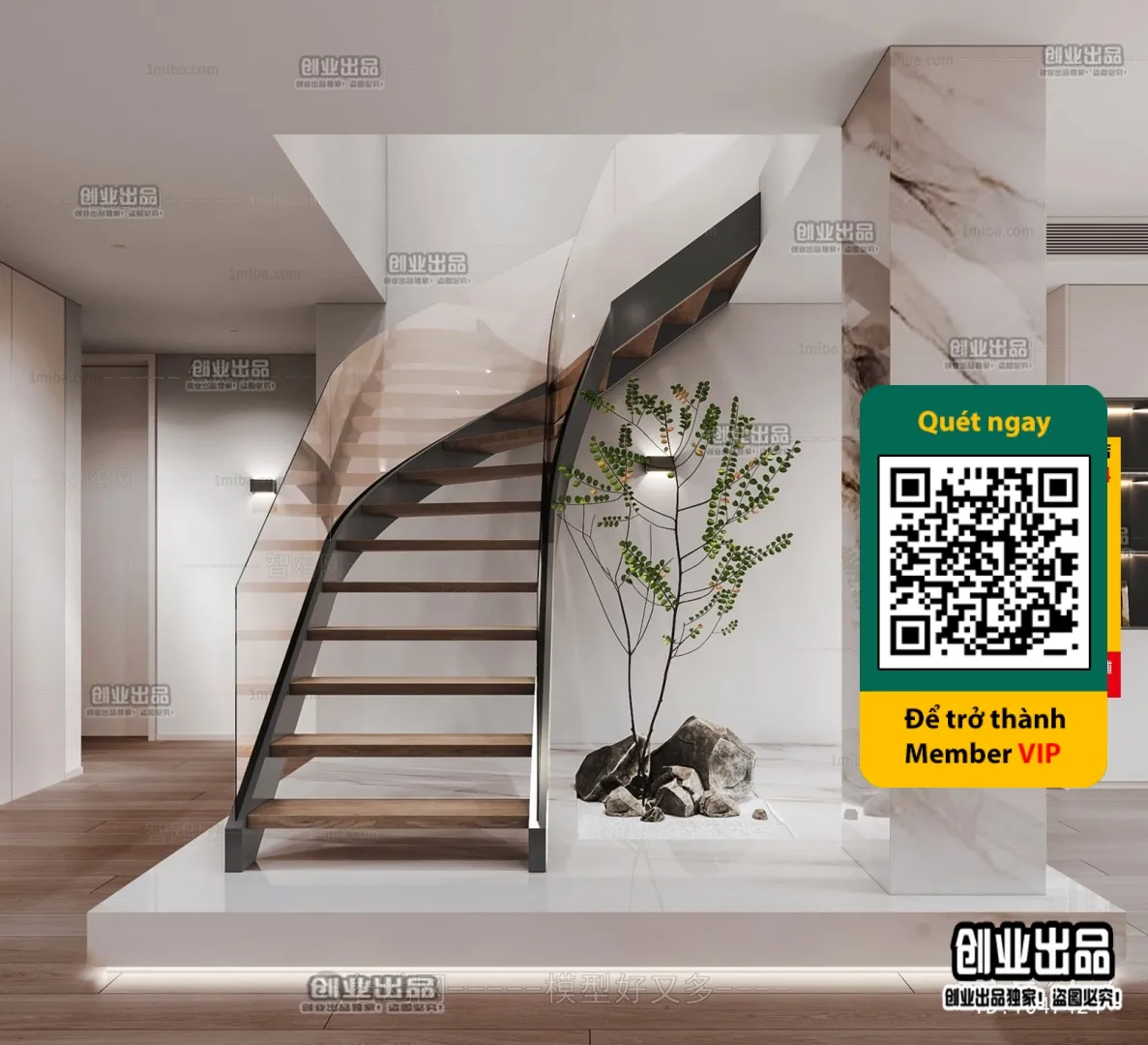DECOR HELPER – STAIR – VRAY / CORONA – 3D MODEL – 4515