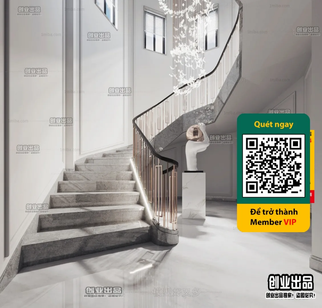 DECOR HELPER – STAIR – VRAY / CORONA – 3D MODEL – 4516