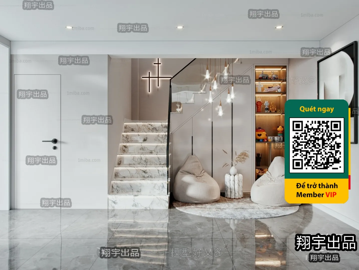 DECOR HELPER – STAIR – VRAY / CORONA – 3D MODEL – 4522