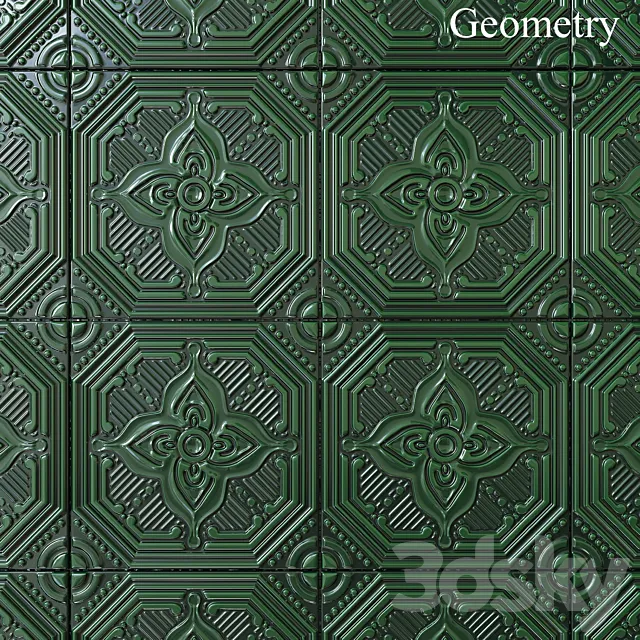 Decor Kerama Marazzi Salinas green 15×15 3D Model