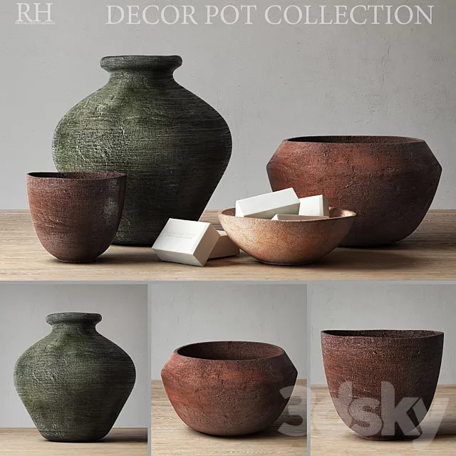 Decor pot collection 3D Model
