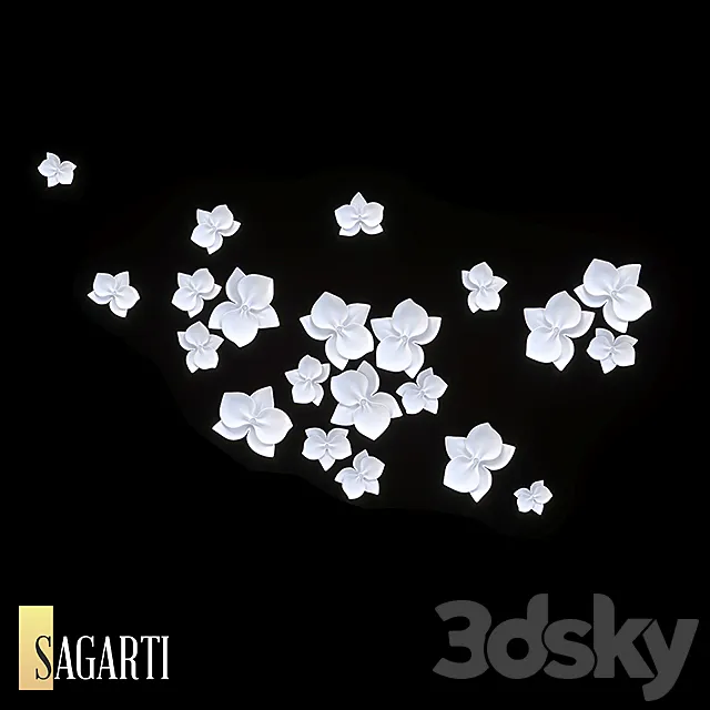 Decor Sagarti Orchid comp 3 art. D.Or.C.3 (OM) 3D Model Decor Sagarti Orchid comp 3 art. D.Or.C.3 (OM) 3D Model