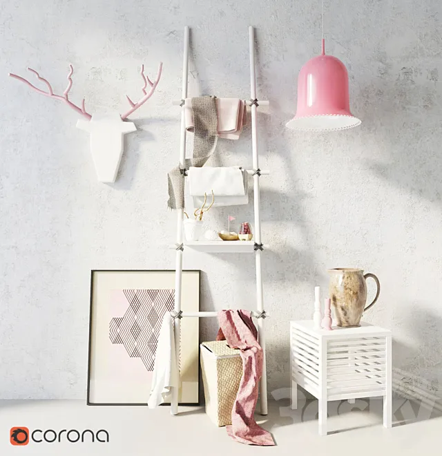 decor san site + Ladder-hanger 3D Model decor san site + Ladder-hanger 3D Model