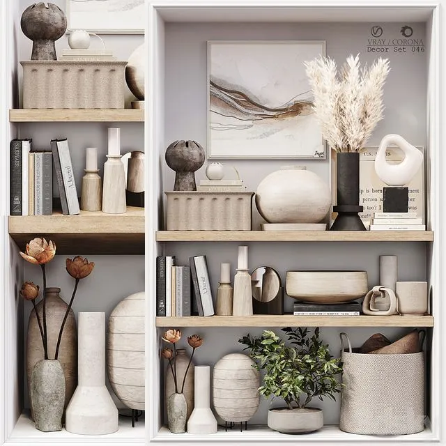 Decor Set 046 with vases 3D Model Decor Set 046 with vases 3D Model