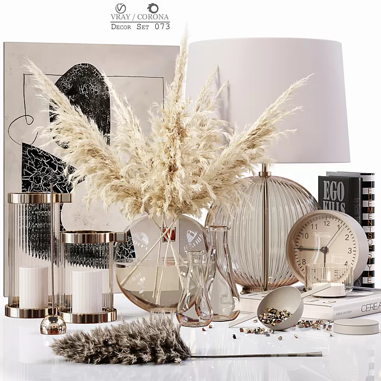 Decor Set 073 3D Model Free Download