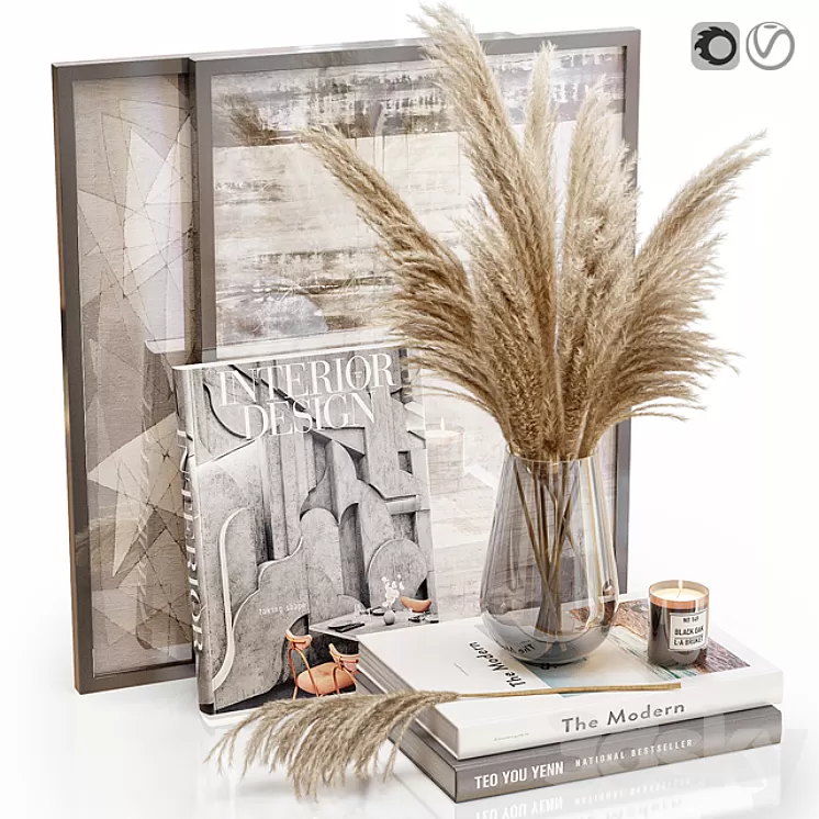 Decor set 20 Pampas grass 3D Model Free Download