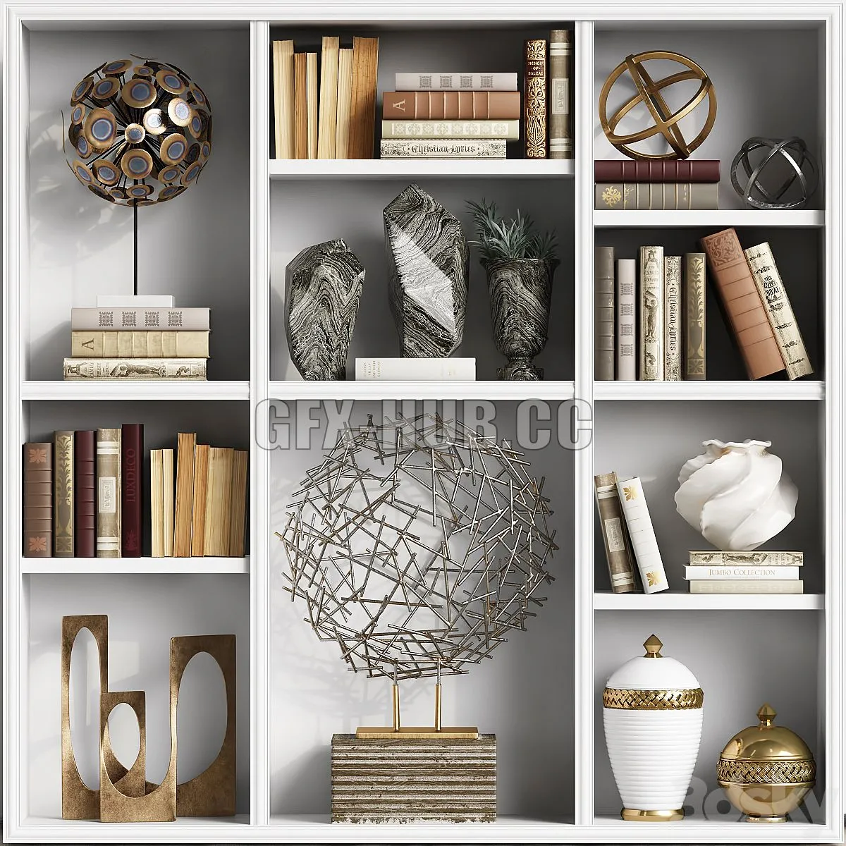 Decor Set 38 with sculptures by Arteriors 3D Model