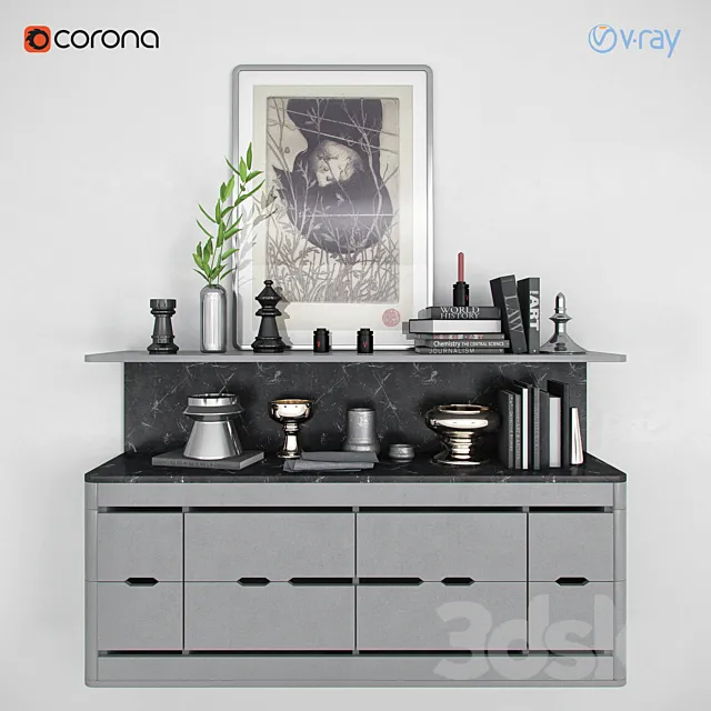 Decor Set Black&Grey 3DModel