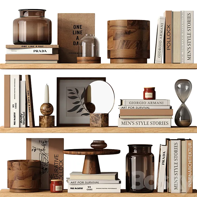 Decor set BROWN 3D Model Free Download Decor set BROWN 3D Model Free Download