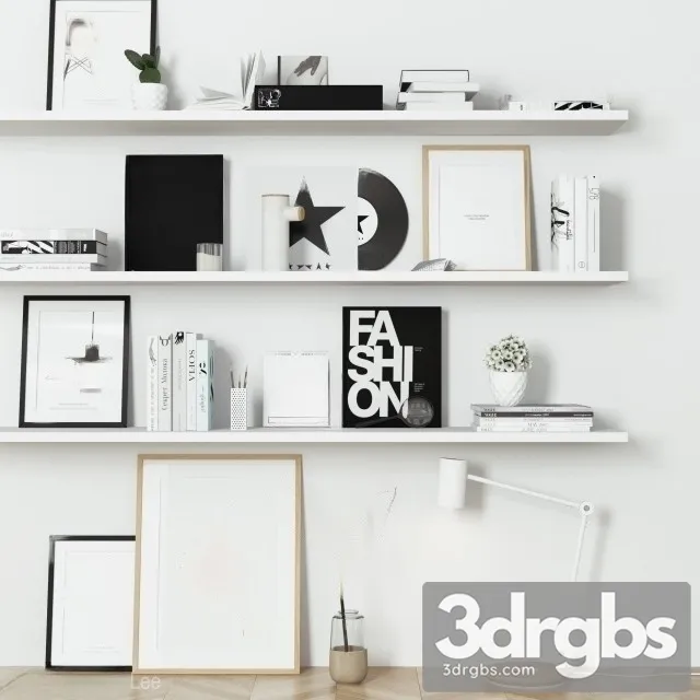 Decor Set BW 3D Model Download