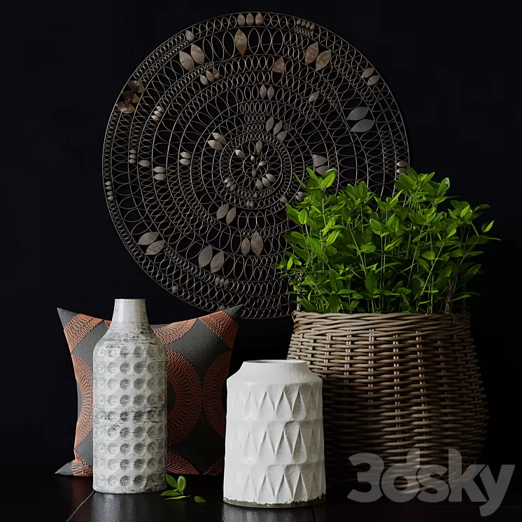 Decor Set Crate&Barrel 3D Model