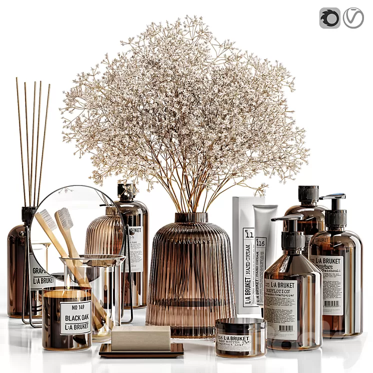 Decor set for bathroom 3D Model Free Download