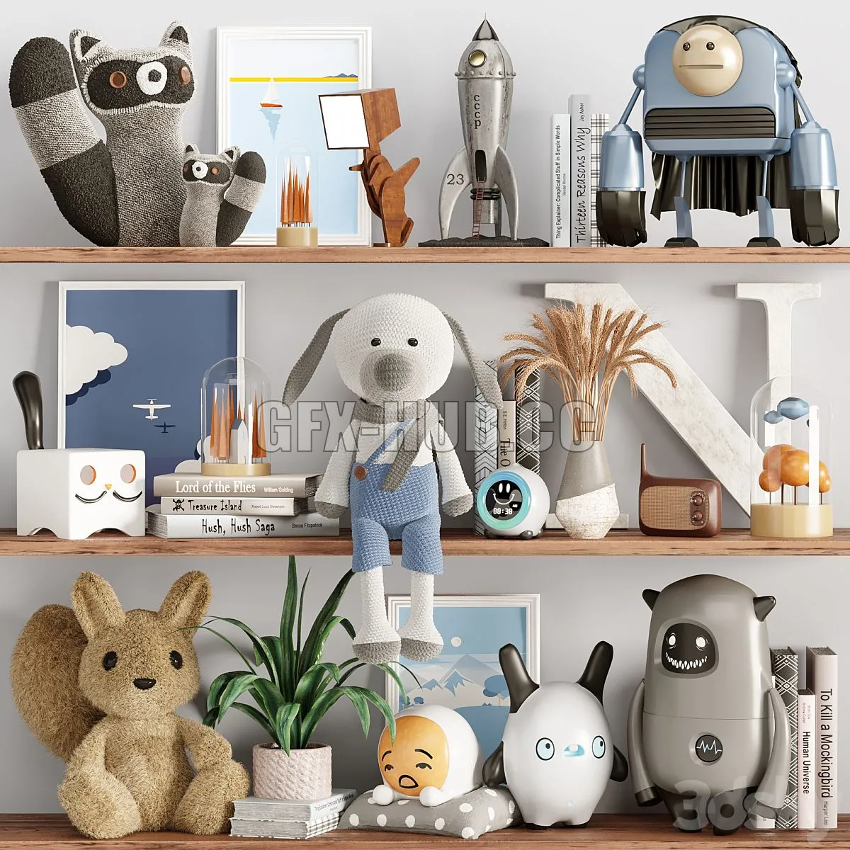 Decor set for boy 3D Model Decor set for boy 3D Model