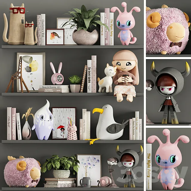 decor set for girls 3D Model decor set for girls 3D Model